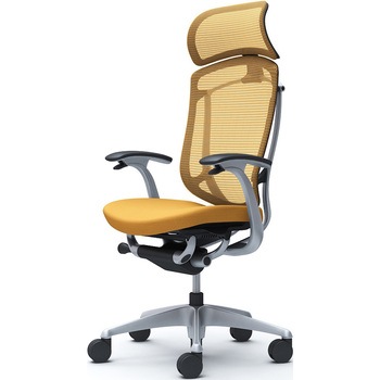 コンテッサセコンダ、固定肘、固定ヘッド、座クッション、ハンガー無、ランバー無、ブラックB、シルバー、脚シルバー、ウレタン オカムラ(岡村製作所)