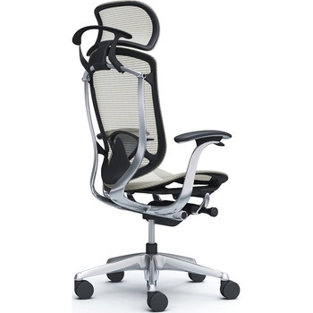 コンテッサセコンダ、固定肘、固定ヘッド、座メッシュ、ハンガー付、ランバー付、ブラックB、ポリッシュ、脚ポリッシュ、ウレタン オカムラ(岡村製作所)