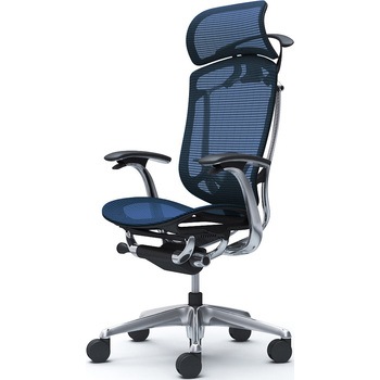 コンテッサセコンダ、固定肘、固定ヘッド、座メッシュ、ハンガー付、ランバー付、ブラックB、ポリッシュ、脚ポリッシュ、ウレタン オカムラ(岡村製作所)
