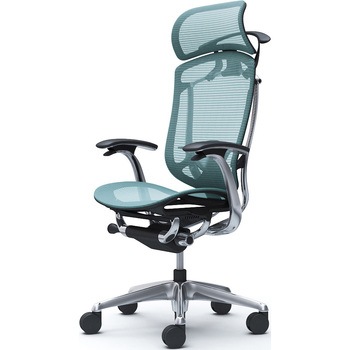 コンテッサセコンダ、固定肘、固定ヘッド、座メッシュ、ハンガー付、ランバー付、ブラックB、ポリッシュ、脚ポリッシュ、ウレタン オカムラ(岡村製作所)