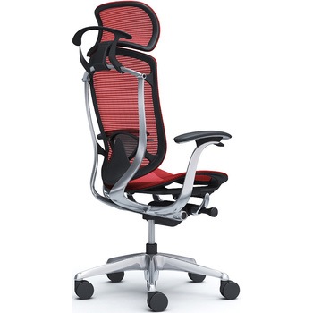 コンテッサセコンダ、固定肘、固定ヘッド、座メッシュ、ハンガー付、ランバー付、ブラックB、ポリッシュ、脚ポリッシュ、ウレタン オカムラ(岡村製作所)