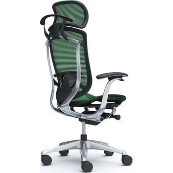 コンテッサセコンダ、固定肘、固定ヘッド、座メッシュ、ハンガー付、ランバー付、ブラックB、ポリッシュ、脚ポリッシュ、ウレタン オカムラ(岡村製作所)