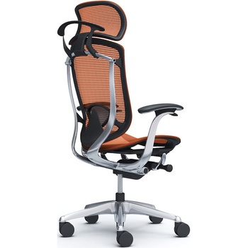 コンテッサセコンダ、固定肘、固定ヘッド、座メッシュ、ハンガー付、ランバー付、ブラックB、ポリッシュ、脚ポリッシュ、ウレタン オカムラ(岡村製作所)