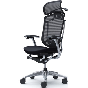 コンテッサセコンダ、固定肘、固定ヘッド、座クッション、ハンガー付、ランバー付、ブラックB、ポリッシュ、脚ポリッシュ、ウレタン オカムラ(岡村製作所)