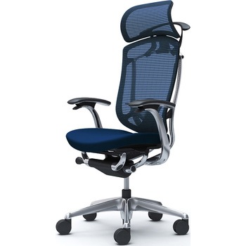 コンテッサセコンダ、固定肘、固定ヘッド、座クッション、ハンガー付、ランバー付、ブラックB、ポリッシュ、脚ポリッシュ、ウレタン オカムラ(岡村製作所)