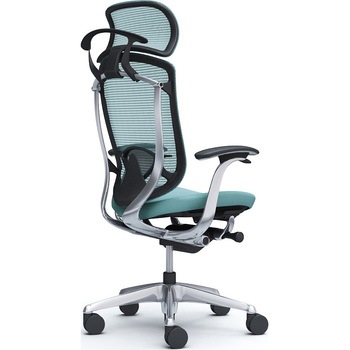 コンテッサセコンダ、固定肘、固定ヘッド、座クッション、ハンガー付、ランバー付、ブラックB、ポリッシュ、脚ポリッシュ、ウレタン オカムラ(岡村製作所)