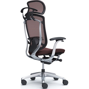 コンテッサセコンダ、固定肘、固定ヘッド、座クッション、ハンガー付、ランバー付、ブラックB、ポリッシュ、脚ポリッシュ、ウレタン オカムラ(岡村製作所)