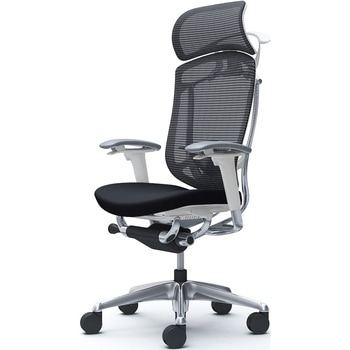 コンテッサセコンダ、可動肘、固定ヘッド、座クッション、ハンガー付、ランバー付、ホワイトB、ポリッシュ、脚ポリッシュ、ウレタン - オカムラ(岡村製作所)