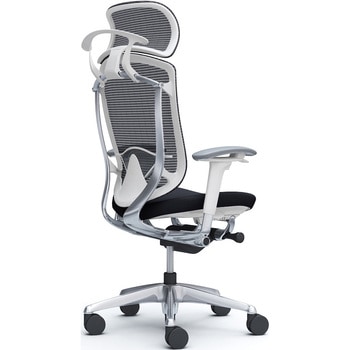 コンテッサセコンダ、可動肘、固定ヘッド、座クッション、ハンガー付、ランバー付、ホワイトB、ポリッシュ、脚ポリッシュ、ウレタン - オカムラ(岡村製作所)