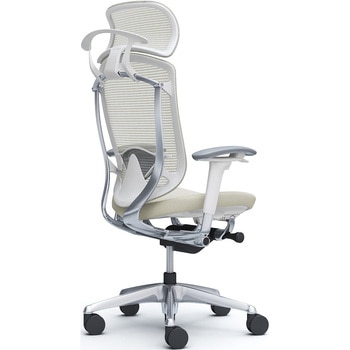 コンテッサセコンダ、可動肘、固定ヘッド、座クッション、ハンガー付、ランバー付、ホワイトB、ポリッシュ、脚ポリッシュ、ウレタン - オカムラ(岡村製作所)