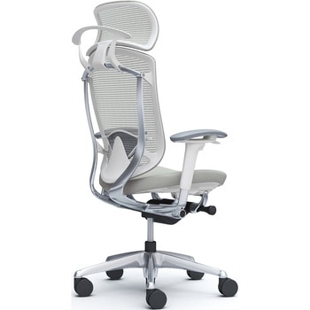 コンテッサセコンダ、可動肘、固定ヘッド、座クッション、ハンガー付、ランバー付、ホワイトB、ポリッシュ、脚ポリッシュ、ウレタン - オカムラ(岡村製作所)