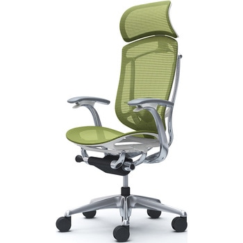 コンテッサセコンダ、固定肘、固定ヘッド、座メッシュ、ハンガー無、ランバー付、ホワイトB、ポリッシュ、脚ポリッシュ、ウレタン オカムラ(岡村製作所)