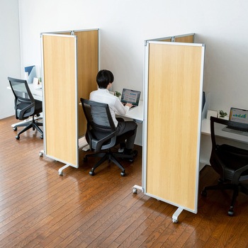 パーティション 三連タイプ 木目タイプ サンワサプライ