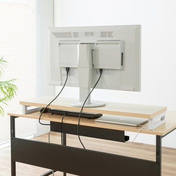 机上ラック eシリーズ 薄い木目×ホワイト角脚 サンワサプライ