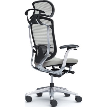 コンテッサセコンダ，固定肘，座クッション，大型ヘッド5本脚，ポリッシュ，ブラック，ランバー付ハンガー付 オカムラ(岡村製作所)