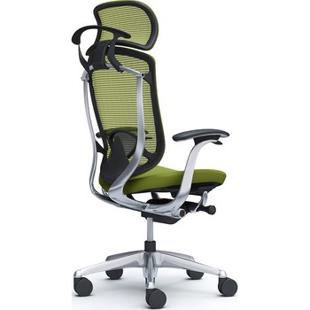 コンテッサセコンダ，固定肘，座クッション，大型ヘッド5本脚，ポリッシュ，ブラック，ランバー付ハンガー付 オカムラ(岡村製作所)