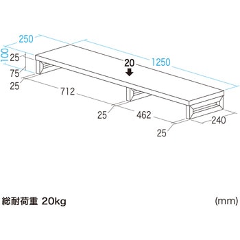 机上ラック eシリーズ 薄い木目×ホワイト角脚 サンワサプライ