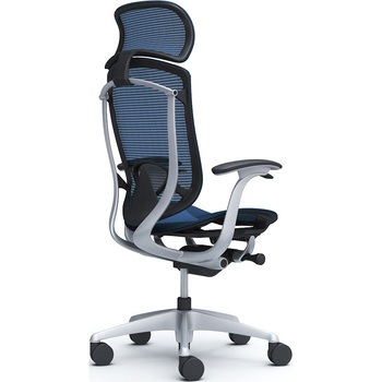 コンテッサセコンダ、固定肘、固定ヘッド、座メッシュ、ハンガー無、ランバー付、ブラックB、シルバー、脚シルバー、ウレタン オカムラ(岡村製作所)