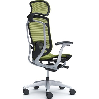 コンテッサセコンダ、固定肘、固定ヘッド、座メッシュ、ハンガー無、ランバー付、ブラックB、シルバー、脚シルバー、ウレタン オカムラ(岡村製作所)