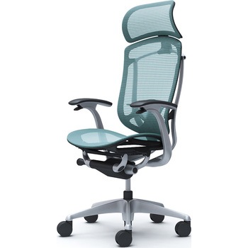 コンテッサセコンダ、固定肘、固定ヘッド、座メッシュ、ハンガー無、ランバー付、ブラックB、シルバー、脚シルバー、ウレタン オカムラ(岡村製作所)