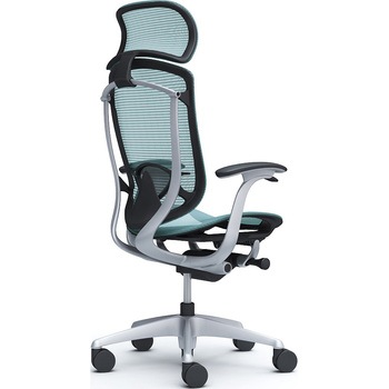 コンテッサセコンダ、固定肘、固定ヘッド、座メッシュ、ハンガー無、ランバー付、ブラックB、シルバー、脚シルバー、ウレタン オカムラ(岡村製作所)