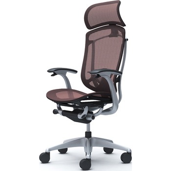 コンテッサセコンダ、固定肘、固定ヘッド、座メッシュ、ハンガー無、ランバー付、ブラックB、シルバー、脚シルバー、ウレタン オカムラ(岡村製作所)