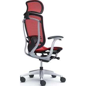 コンテッサセコンダ、固定肘、固定ヘッド、座メッシュ、ハンガー無、ランバー付、ブラックB、シルバー、脚シルバー、ウレタン オカムラ(岡村製作所)