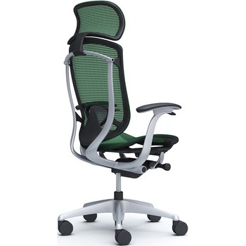 コンテッサセコンダ、固定肘、固定ヘッド、座メッシュ、ハンガー無、ランバー付、ブラックB、シルバー、脚シルバー、ウレタン オカムラ(岡村製作所)