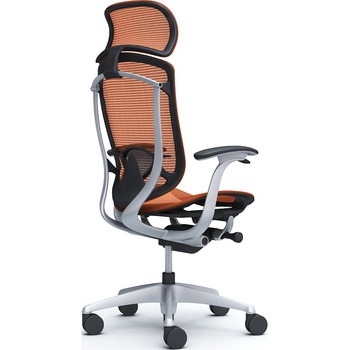 コンテッサセコンダ、固定肘、固定ヘッド、座メッシュ、ハンガー無、ランバー付、ブラックB、シルバー、脚シルバー、ウレタン オカムラ(岡村製作所)