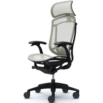 コンテッサセコンダ、固定肘、固定ヘッド、座メッシュ、ハンガー無、ランバー付、ブラックB、ブラック、脚ブラック、ウレタン オカムラ(岡村製作所)