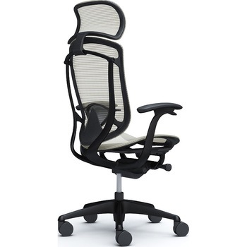 コンテッサセコンダ、固定肘、固定ヘッド、座メッシュ、ハンガー無、ランバー付、ブラックB、ブラック、脚ブラック、ウレタン オカムラ(岡村製作所)