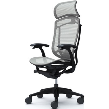 コンテッサセコンダ、固定肘、固定ヘッド、座メッシュ、ハンガー無、ランバー付、ブラックB、ブラック、脚ブラック、ウレタン オカムラ(岡村製作所)