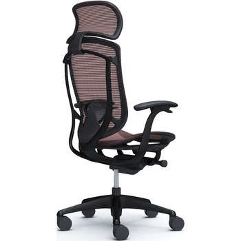 コンテッサセコンダ、固定肘、固定ヘッド、座メッシュ、ハンガー無、ランバー付、ブラックB、ブラック、脚ブラック、ウレタン オカムラ(岡村製作所)
