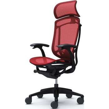 コンテッサセコンダ、固定肘、固定ヘッド、座メッシュ、ハンガー無、ランバー付、ブラックB、ブラック、脚ブラック、ウレタン オカムラ(岡村製作所)
