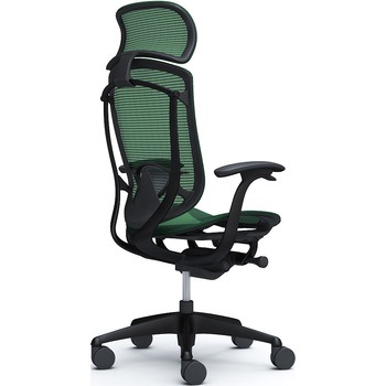 コンテッサセコンダ、固定肘、固定ヘッド、座メッシュ、ハンガー無、ランバー付、ブラックB、ブラック、脚ブラック、ウレタン オカムラ(岡村製作所)