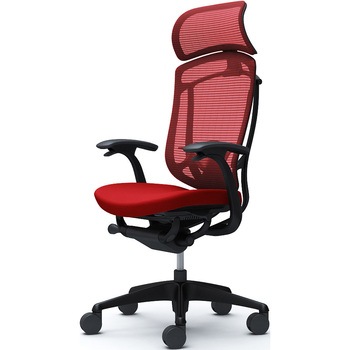 コンテッサセコンダ、固定肘、固定ヘッド、座クッション、ハンガー無、ランバー付、ブラックB、ブラック、脚ブラック、ウレタン オカムラ(岡村製作所)