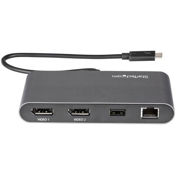 Thunderbolt 3 ミニドック/デュアルモニタ DP 4K 60Hz/1X USB-Aハブ(3.2/2.0)/ギガビットイーサネット(GbE)/28cmケーブル/サンダーボルト3 マルチポートアダプタ/Mac & Windows対応 StarTech.com