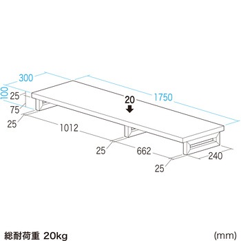 机上ラック eシリーズ ホワイト×ホワイト角脚 サンワサプライ