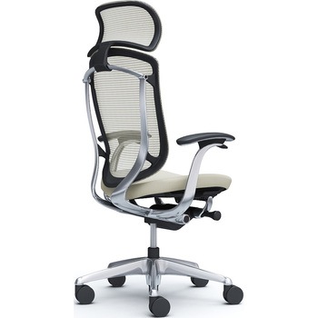 コンテッサセコンダ，固定肘，座クッション，大型ヘッド5本脚，ポリッシュ，ブラック，ランバー無ハンガー無 - オカムラ(岡村製作所)