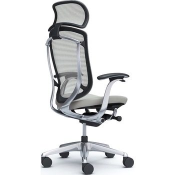 コンテッサセコンダ，固定肘，座クッション，大型ヘッド5本脚，ポリッシュ，ブラック，ランバー無ハンガー無 - オカムラ(岡村製作所)