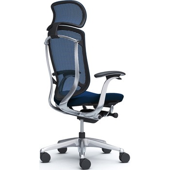 コンテッサセコンダ，固定肘，座クッション，大型ヘッド5本脚，ポリッシュ，ブラック，ランバー無ハンガー無 - オカムラ(岡村製作所)