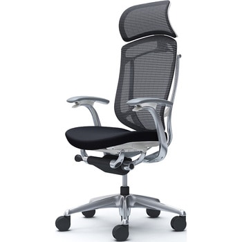 コンテッサセコンダ，固定肘，座クッション，大型ヘッド5本脚，ポリッシュ，ホワイト，ランバー無ハンガー無 オカムラ(岡村製作所)