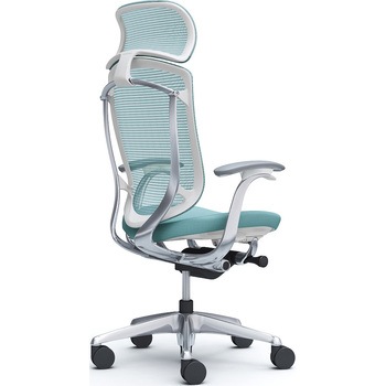 コンテッサセコンダ，固定肘，座クッション，大型ヘッド5本脚，ポリッシュ，ホワイト，ランバー無ハンガー無 オカムラ(岡村製作所)