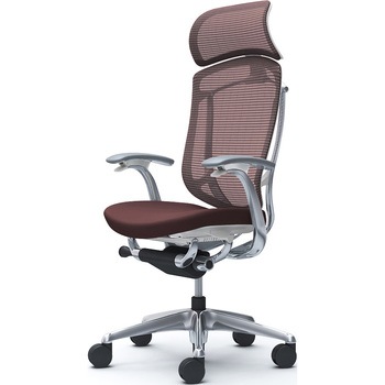 コンテッサセコンダ，固定肘，座クッション，大型ヘッド5本脚，ポリッシュ，ホワイト，ランバー無ハンガー無 オカムラ(岡村製作所)