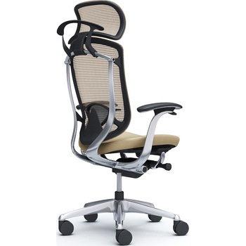 コンテッサセコンダ、固定肘、固定ヘッド、座革、ハンガー付、ランバー付、ブラックB、ポリッシュ、脚ポリッシュ、ウレタン - オカムラ(岡村製作所)