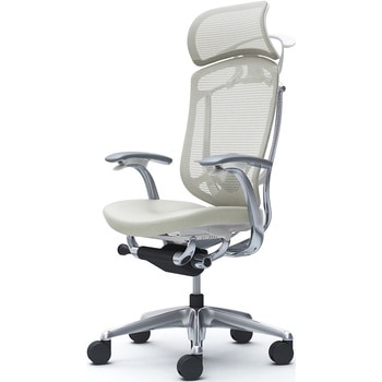 コンテッサセコンダ、固定肘、固定ヘッド、座革、ハンガー付、ランバー付、ホワイトB、ポリッシュ、脚ポリッシュ、ウレタン - オカムラ(岡村製作所)