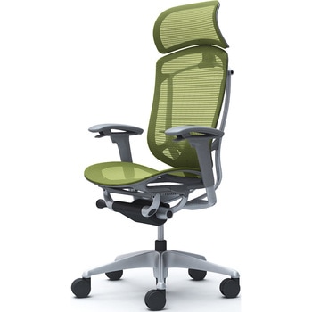 コンテッサセコンダ、可動肘、固定ヘッド、座メッシュ、ハンガー無、ランバー付、グレーB、シルバー、脚シルバー、ウレタン オカムラ(岡村製作所)