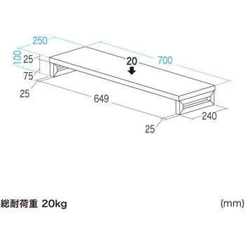 机上ラック eシリーズ 薄い木目×ホワイト角脚 サンワサプライ