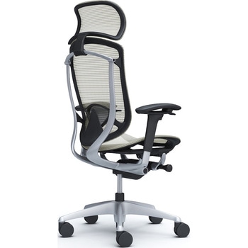 コンテッサセコンダ、可動肘、固定ヘッド、座メッシュ、ハンガー無、ランバー付、ブラックB、シルバー、脚シルバー、ウレタン オカムラ(岡村製作所)