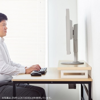 机上ラック eシリーズ 薄い木目×ホワイト角脚 サンワサプライ